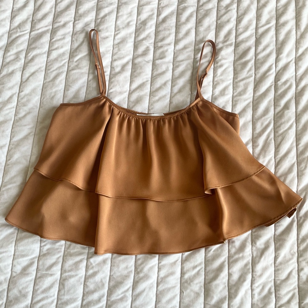 Row A Ruffle Silk Camisole